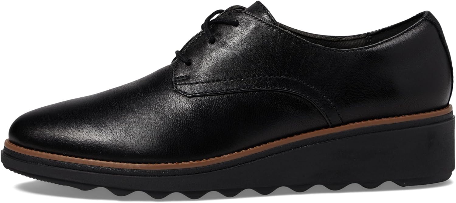 Clarks Women's Sharon Rae Loafer, Black Leather, 8.5