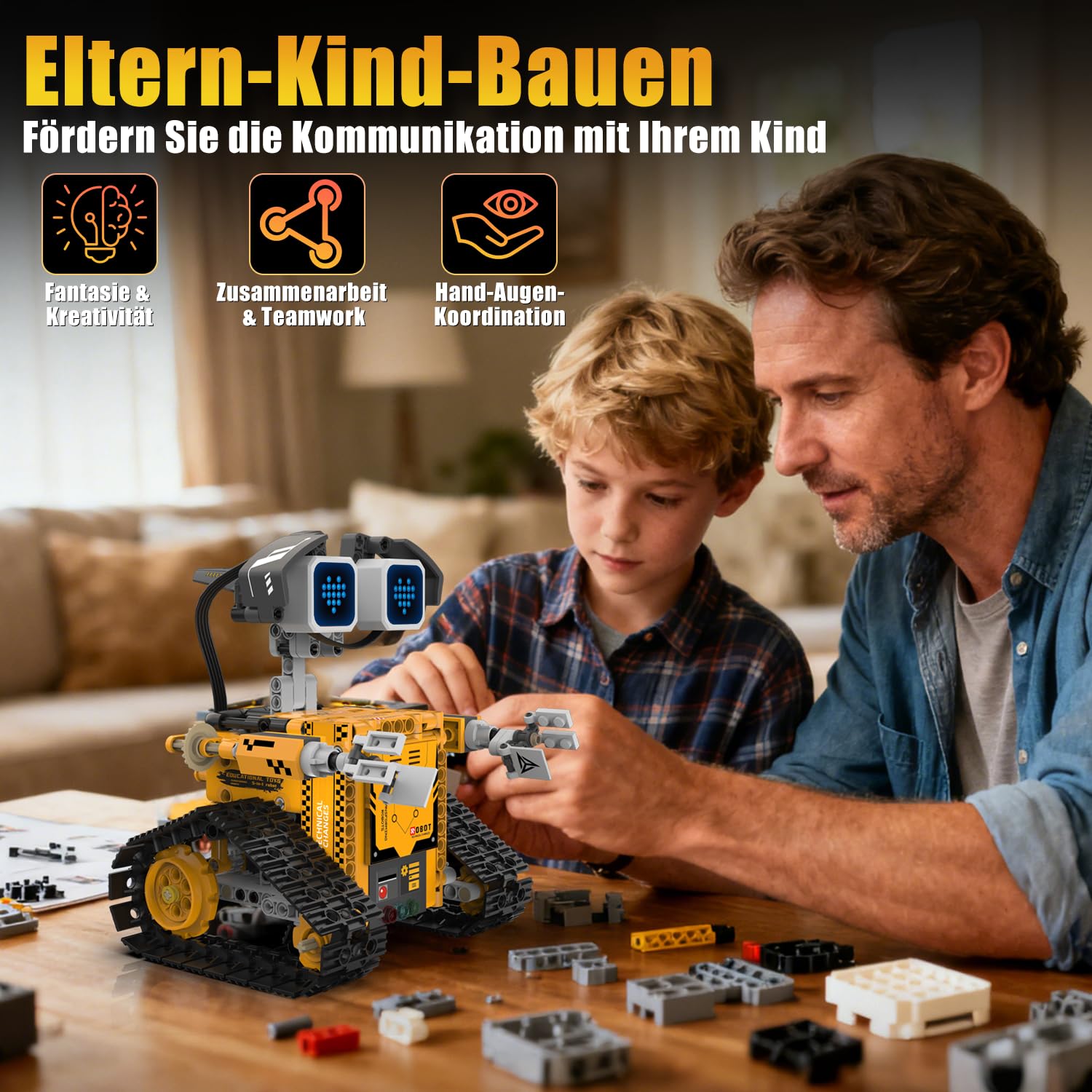 Technik Roboter Bauspielzeug für Kinder, 5 in 1 Robots mit App & ferngesteuert Technic Wall robotik bausatz mit 16 LED Mimik, 373 PCS RC programmierbarer Roboter Spielzeug Geschenk für 6 7 8 10 Jahre
