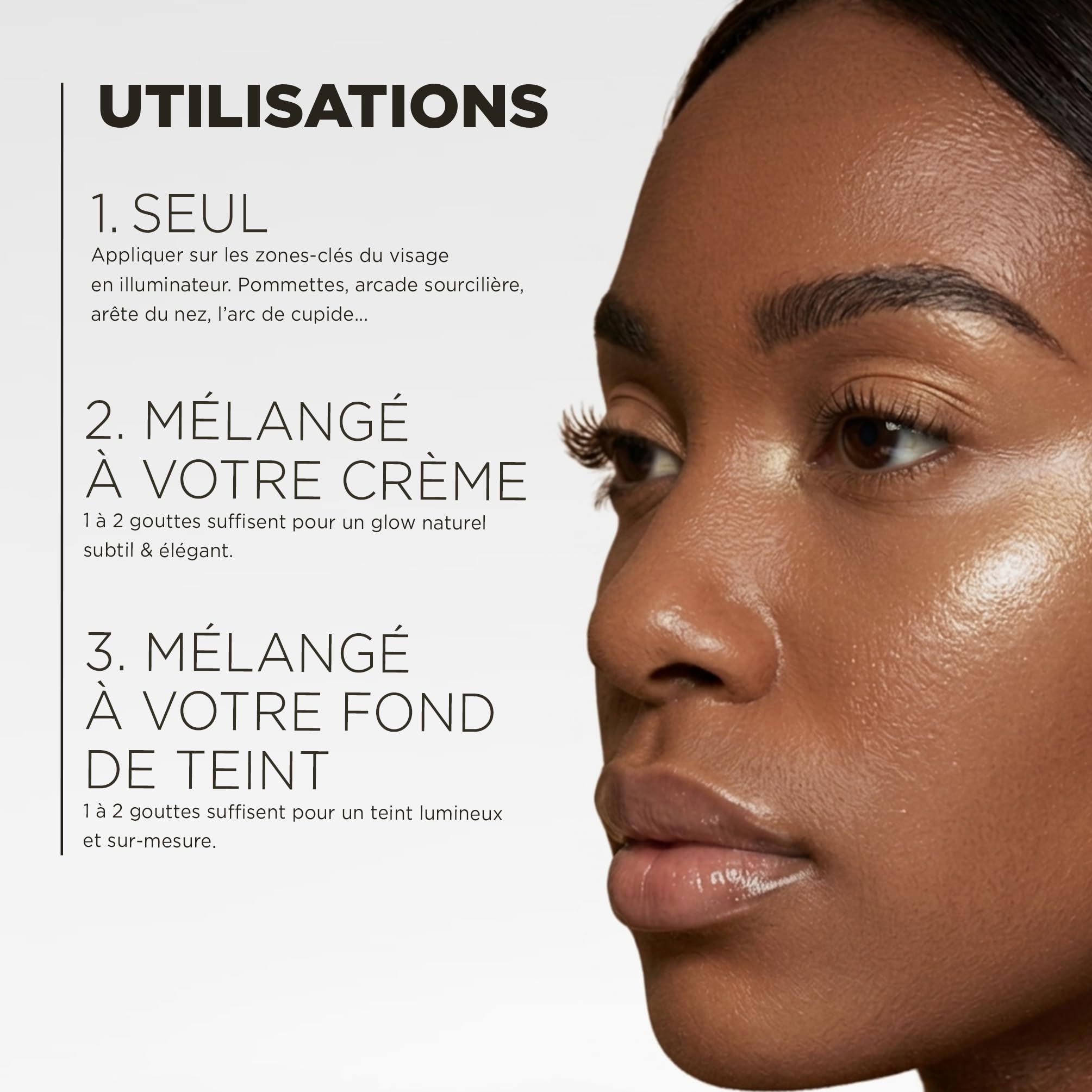 HUYGENS Élixir Perfecteur Illuminateur – Sérum Highlighter Liquide Effet Glow – Enlumineur de Teint Bio Hydratant – Eau de Source Marine, Aloe Vera & Nacres Dorées – 15 ml