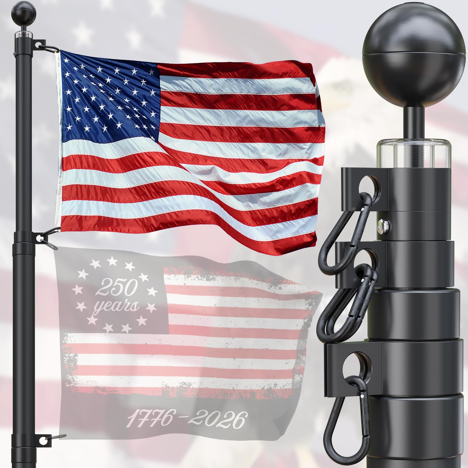 SCWN Heavy Duty 30FT Telescoping Flag Pole