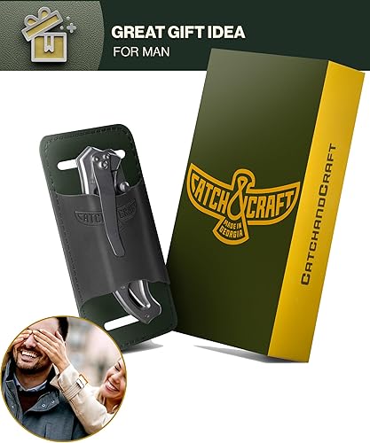 Miniatura 6 de Funda de cuero para cuchillo para cinturón, funda plegable y de bolsillo, soporte horizontal para cuchillos, bolsa pequeña, organizador oculto EDC