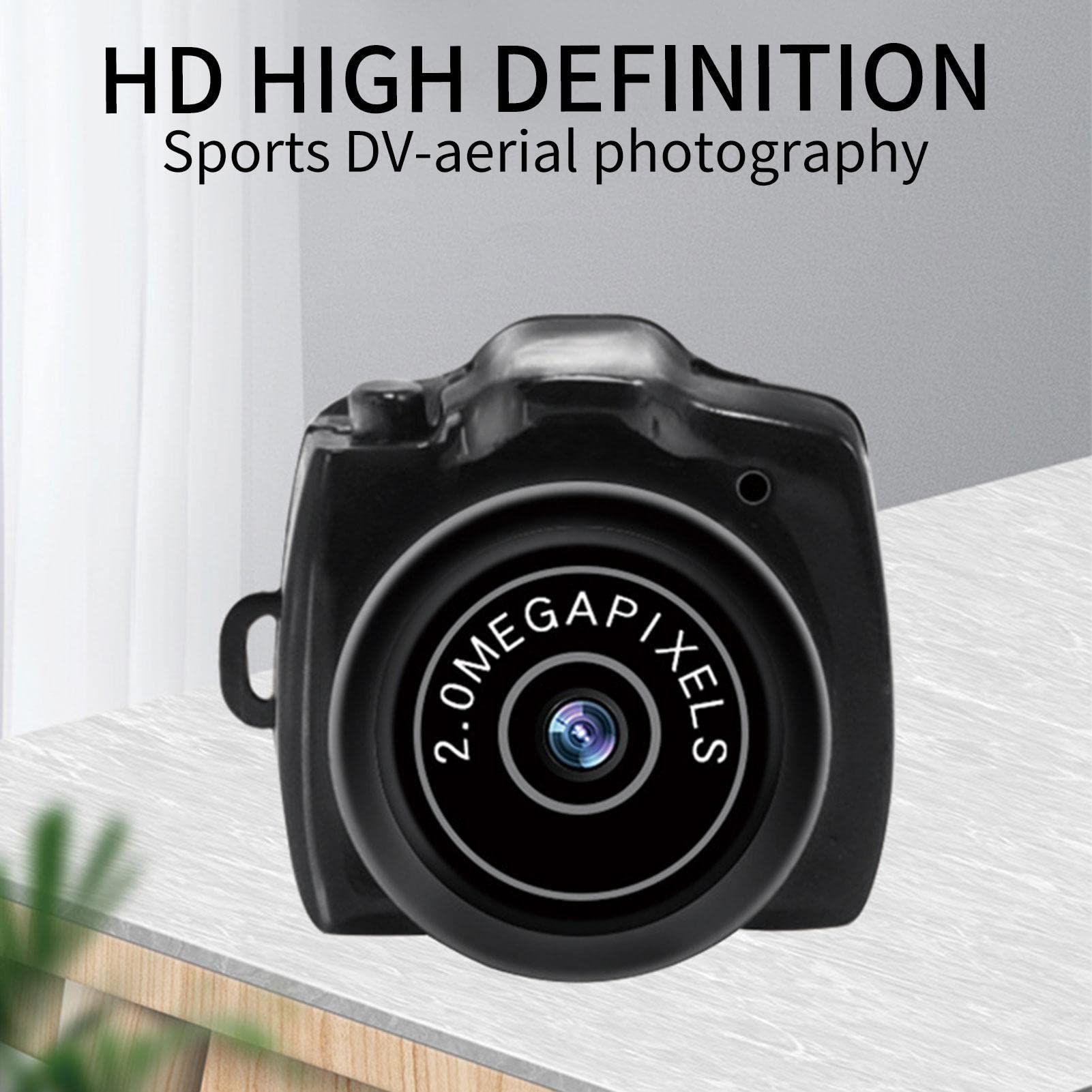 Small Camera - USB Recharging Y2000 DV DVR Camcorder for Chatting Online,Hanging 640P×480P Video for Cycling, Hiking, HD Camera for AVI Video