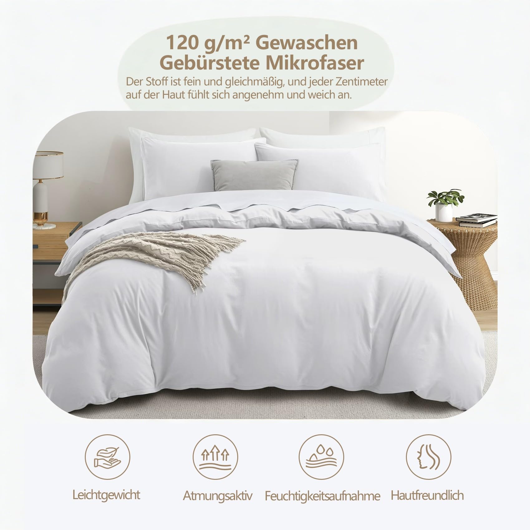 Copripiumino Matrimoniale 240x220 Piante geometriche Mandala etnico Biancheria da Letto Morbido Microfibra Copri Piumone e 2 Federe Abbinate, con Zip PA2975