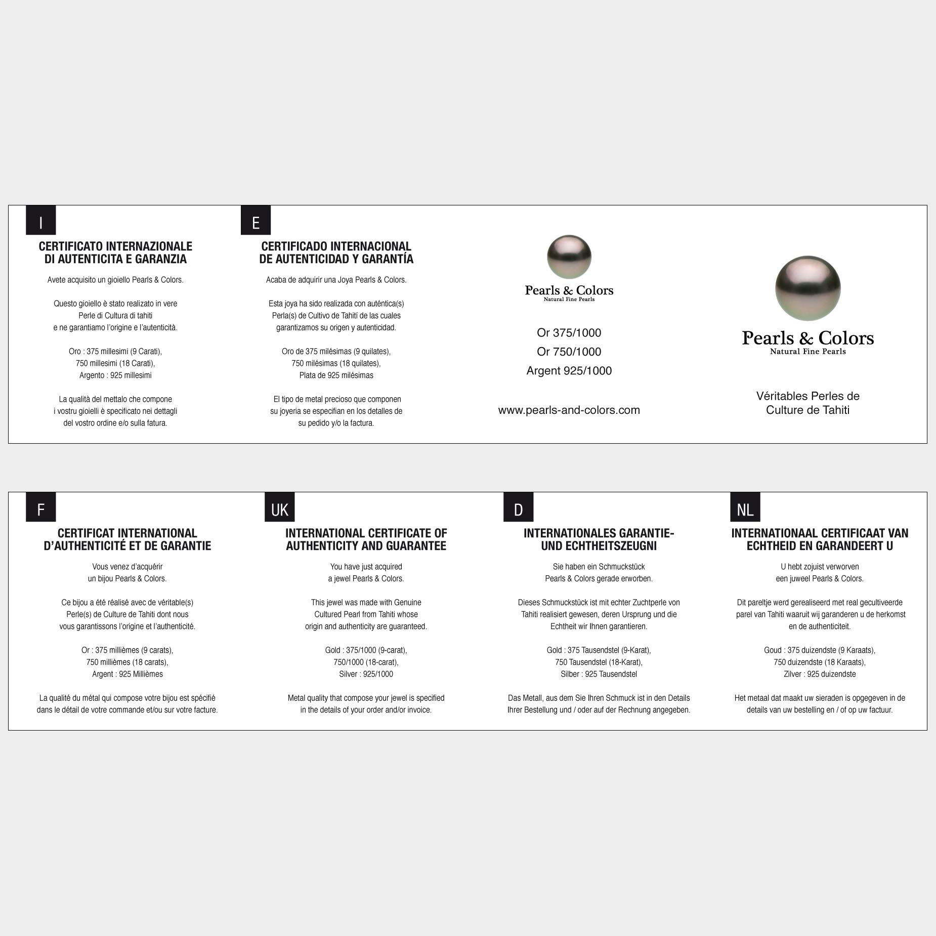 PEARLS & COLORS - Pendentif Diamant 0.010 Cts Véritable Perle de Culture de Tahiti Poire 8-9 mm - Qualité A+ - Disponible Or Jaune et Blanc - Chaîne Offerte - Bijou Femme - Écrin Offert
