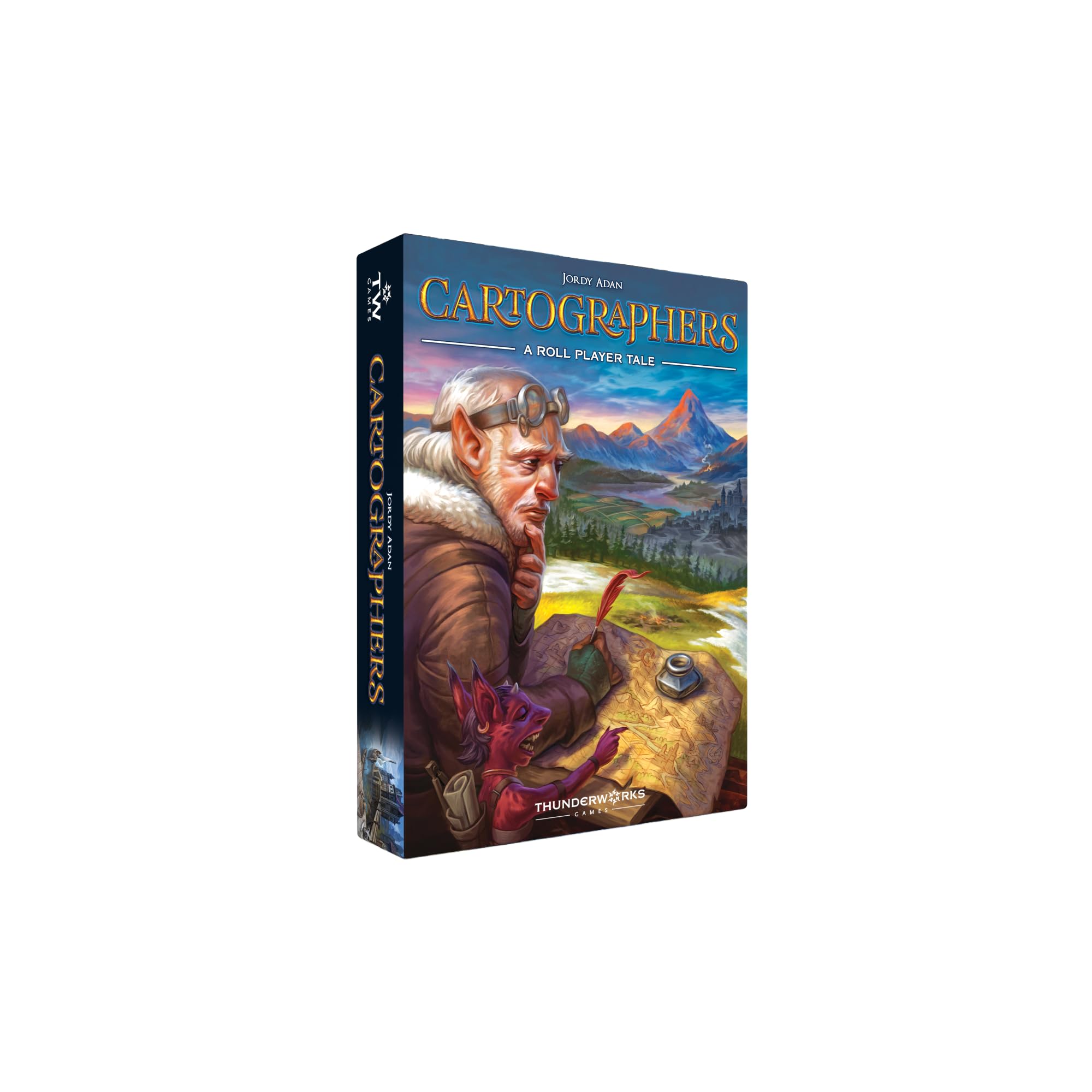 Thunderworks Games - Cartographers: A Roll Player Tale | Award-Winning Game of Fantasy Map Drawing | Strategy Board Game | Flip and Write | Family Game for 1-100 Players | 30-45 Minutes, Medium