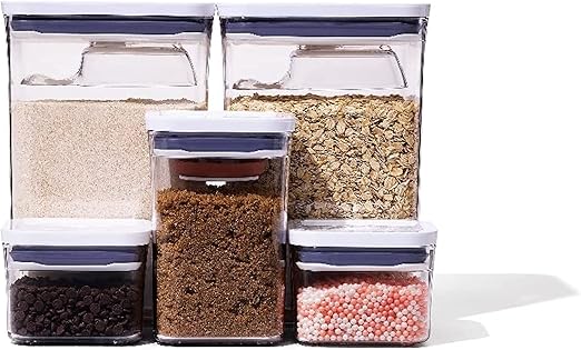 OXO Good Grips 8-Piece Baking Essentials POP Container Set, White