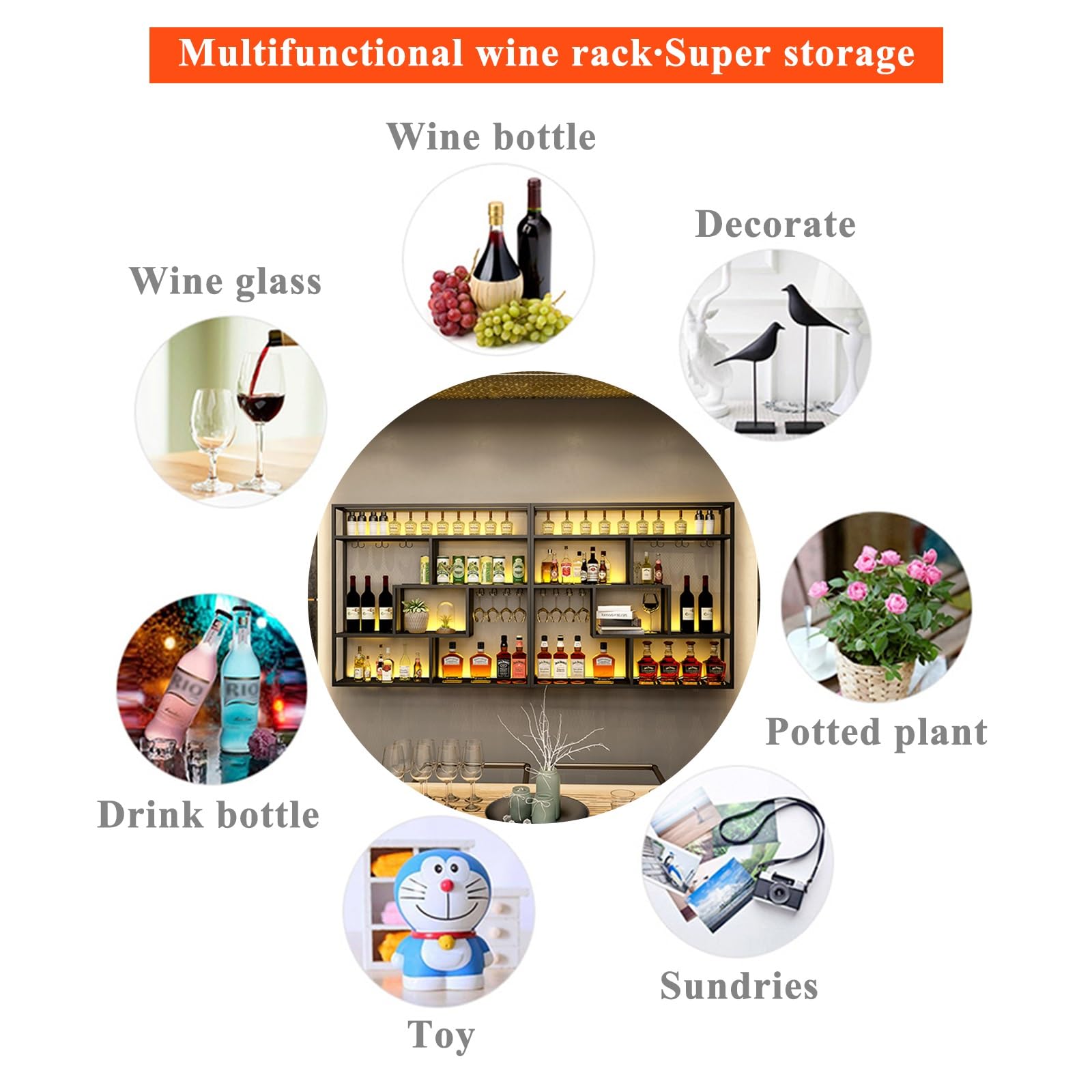 Amazon｜壁掛けワインラック,ワインセラー,ボトルスタンド,酒棚,ボトル