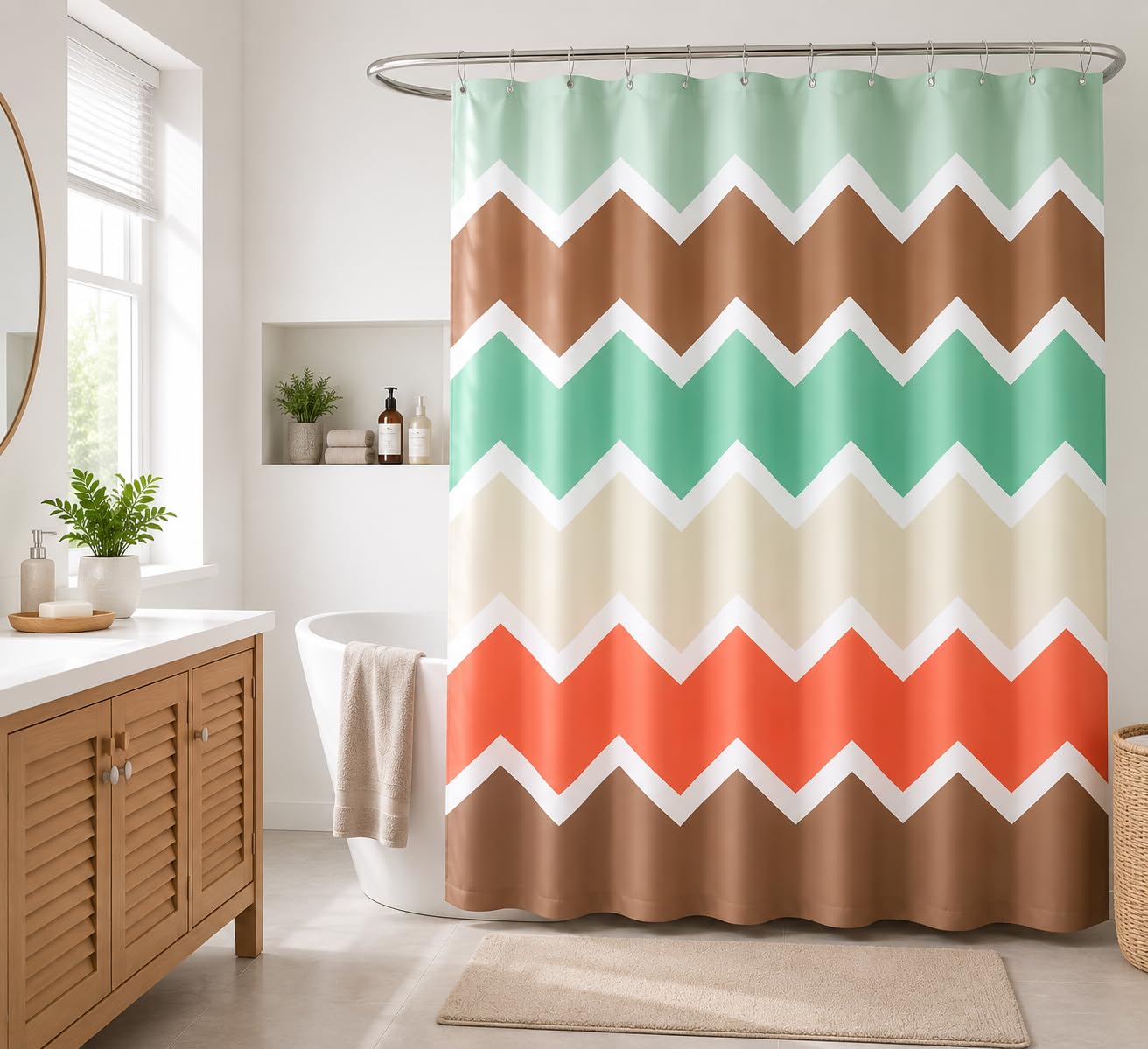 Chevron Shower Curtain - Modern Stripes -1 Chevron Shower Curtain - Modern Stripes -1