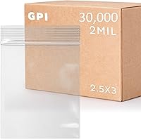 Vista 12 de GPI - Paquete de 100 bolsas de plástico transparente con cremallera de 1 x 1 pulgada de grosor, bolsas de plástico transparente con cierre