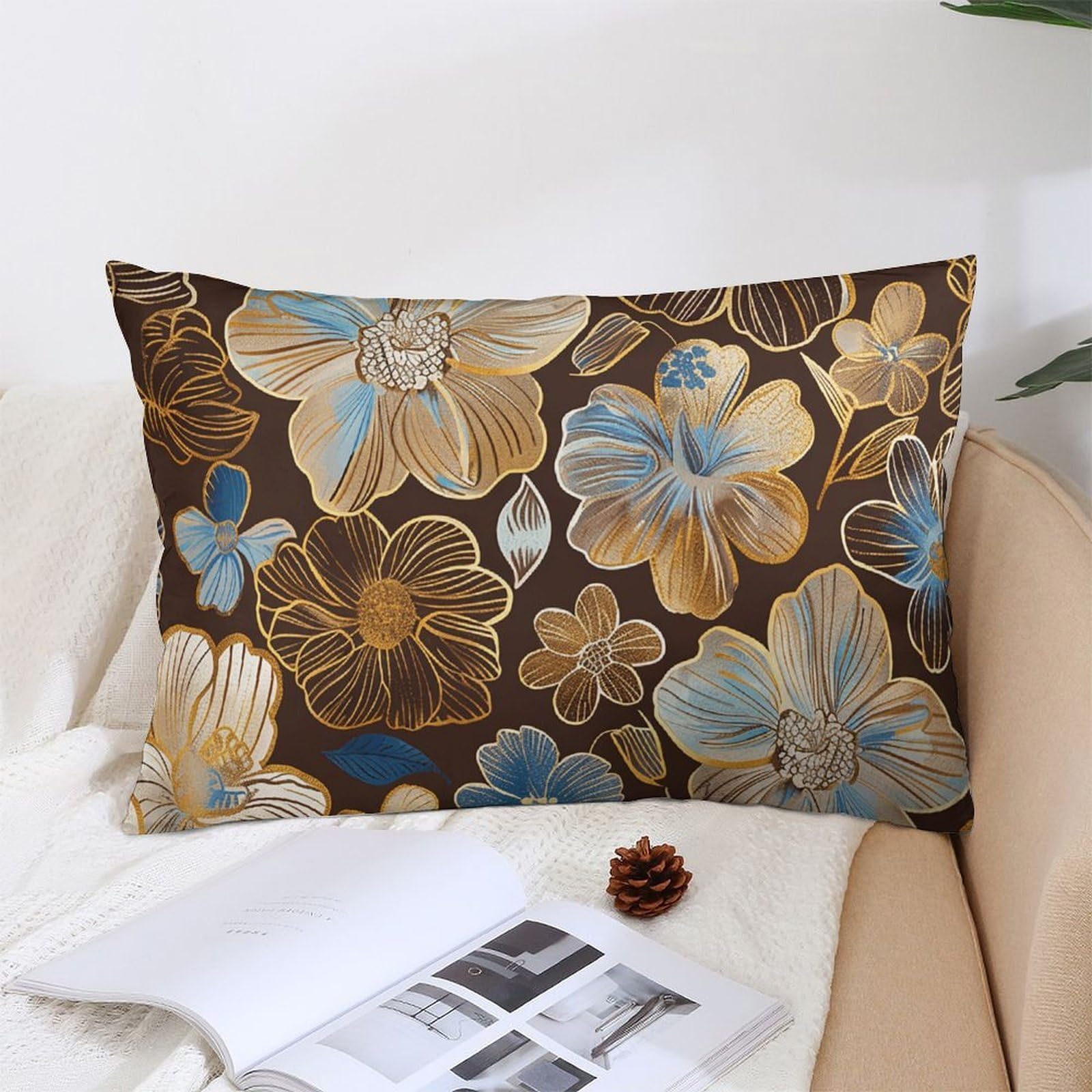 NTVOWPZO Decoration Throw Pillow Covers 12 "x20 Pillowcases Covers Hand Drawn Flowers Soft Pillowcases Modern Farmhouse Home Decor Sofa Cushions Covers for Couch Bed Living Room
