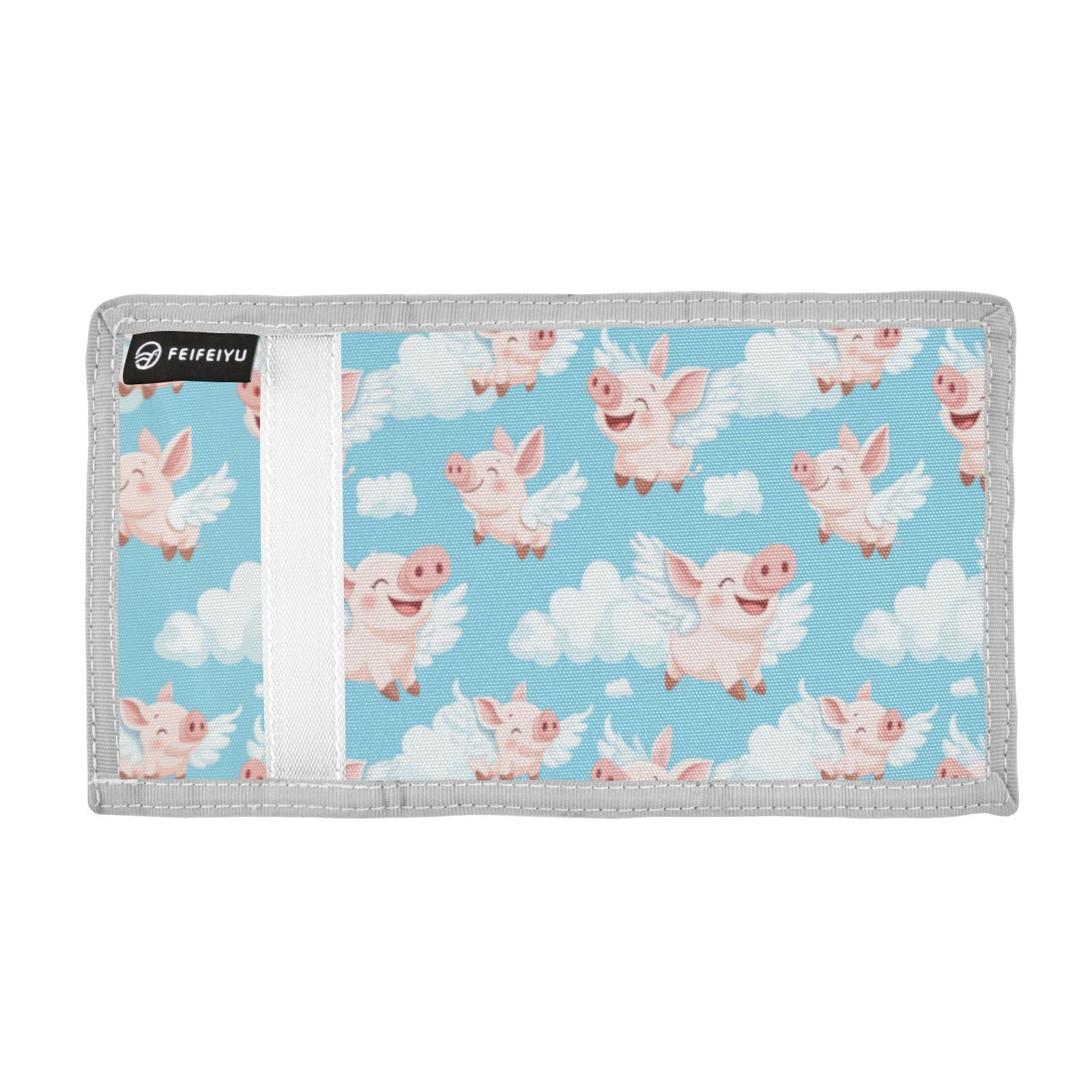 Wusikd Cute Flying Pig Kids Wallet for Boys Girls Toddler Trifold Wallet Novelty Wallet for Teens Women Men