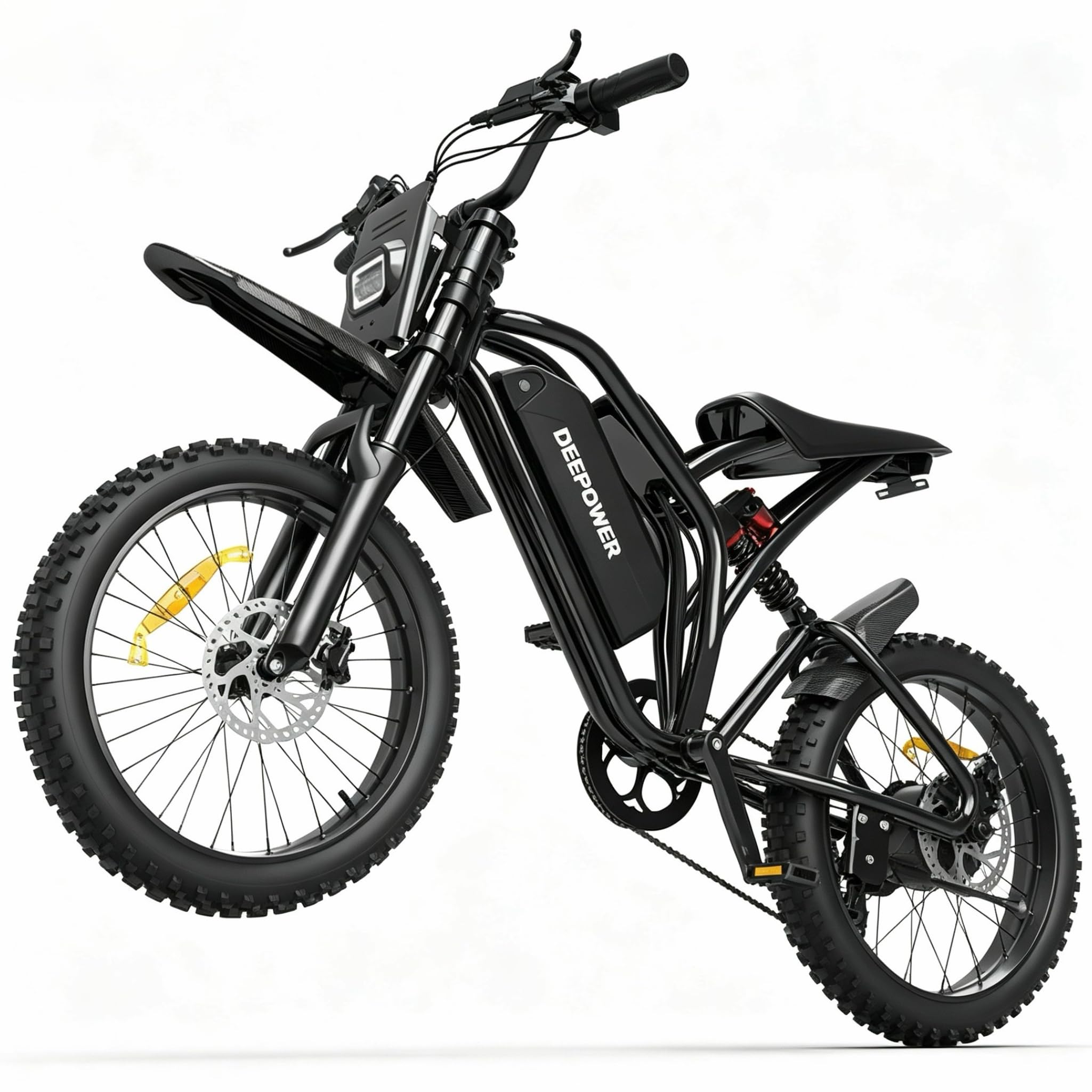 DEEPOWER S21 Bicicleta Eléctrica, Batería Extraíble 48V 25Ah, Par De 100Nm, Bicicleta Eléctrica Todoterreno De Neumáticos Gruesos, Frenos De Disco, Suspensión Completa, Cross Eléctrica 7 Velocidades