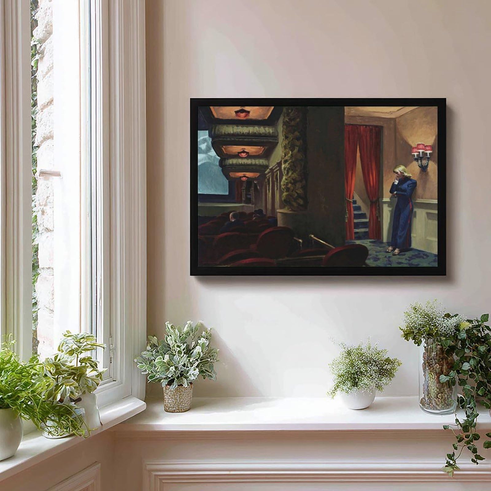 WCYB Edward Hopper Kunstdrucke, Poster, Motiv: New Yorker Film, Leinwand, Dekogemälde, Wandkunst für Büro, Wohnzimmer, zum Aufhängen, 40,6 x 61 cm (L x B)