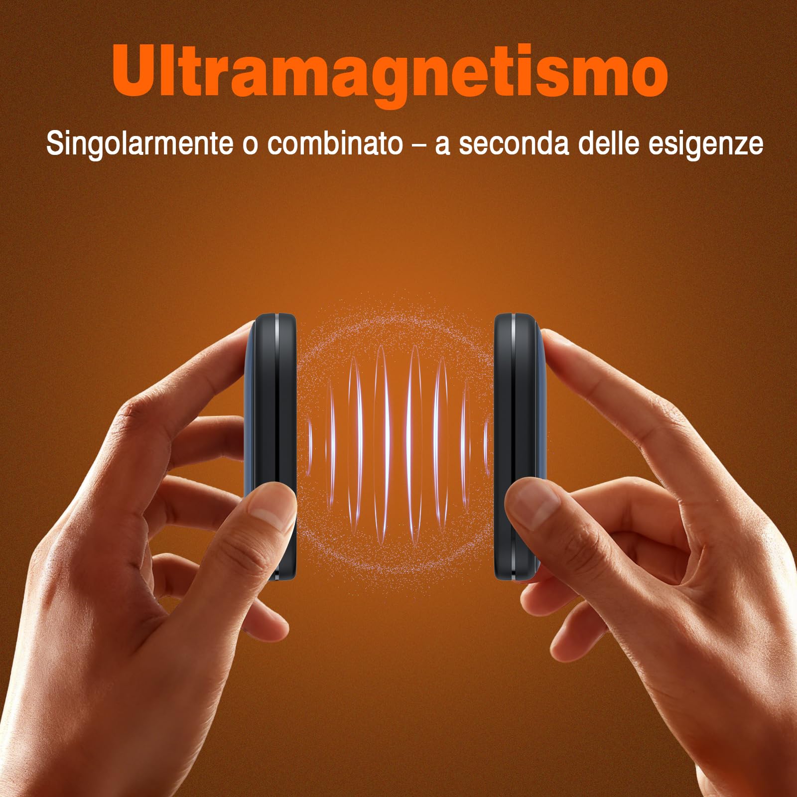 Scaldamani Ricaricabile, 2 in 1 Scaldamani Magnetico 5000mAh, Scalda Mani Elettrici USB-C, Certificato CE UL,3 Livelli di Temperatura, Per Campeggio All'aperto, Caccia e Golf (Blau)