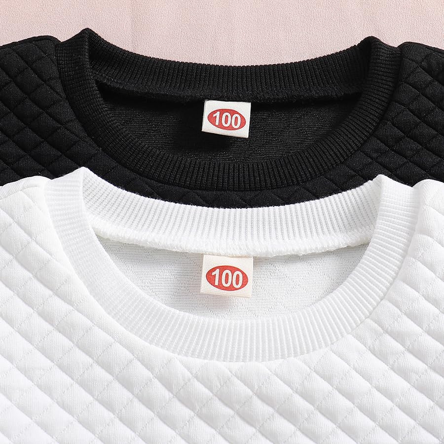 Toddler Boys Sweatshirts 2 Pack Casual Pullover Crewneck Winter Long Sleeve Tops Shirts Clothes 2-7Y3