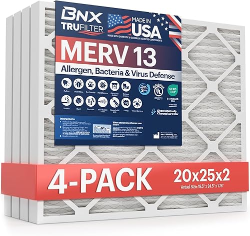 Miniatura 9 de BNX TruFilter MERV 13 - Filtro de aire para horno de CA de 20 x 23 x 1 pulgadas (paquete de 6) - Fabricado en Estados Unidos - Filtros de aire