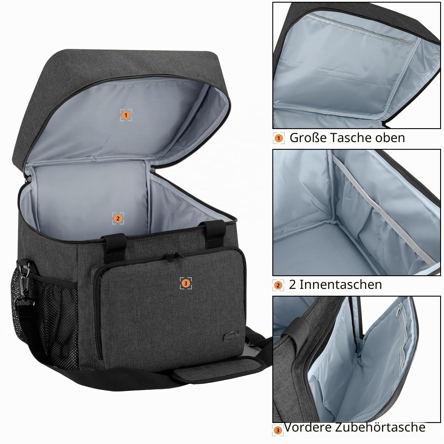 Luxja Overlock Tasche für Overlock Maschinen, Overlocktasche für Aufbewahrung Overlock-Nähmaschinen, Coverlocktasche für Transport Overlockmaschine und Zubehör, 33CM x 30,5CM x 34CM, Schwarz