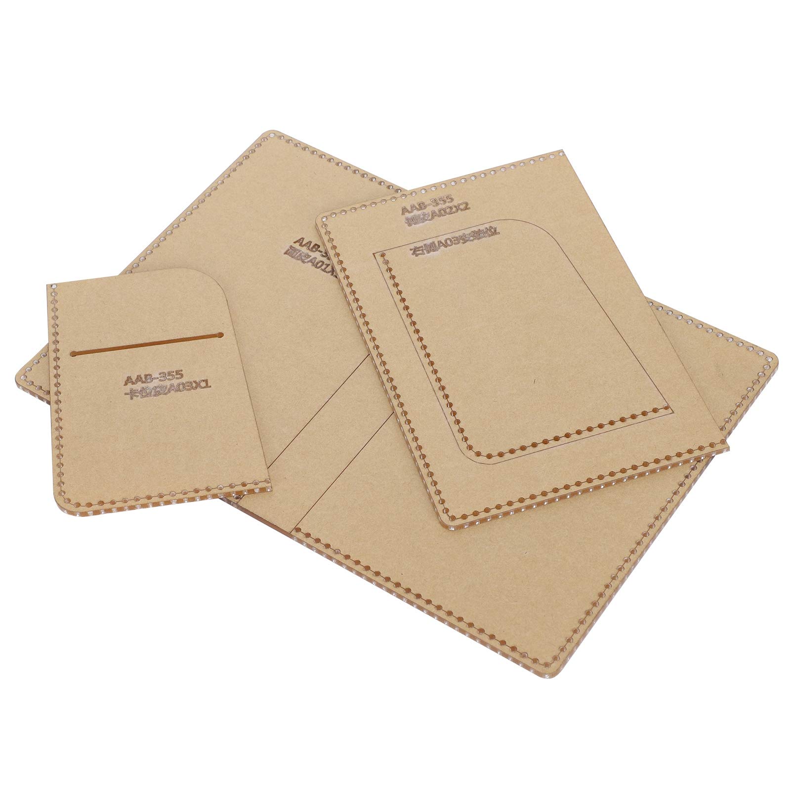 3Pcs Acrilico Modello Sacchetto di Carta Porta Passaporto FAI DA TE Modello In Pelle Portafoglio Stampo Strumenti Artigianali Modello di Sacchetto di Carta Porta Passaporto In Pelle Stencil Stampo Mod