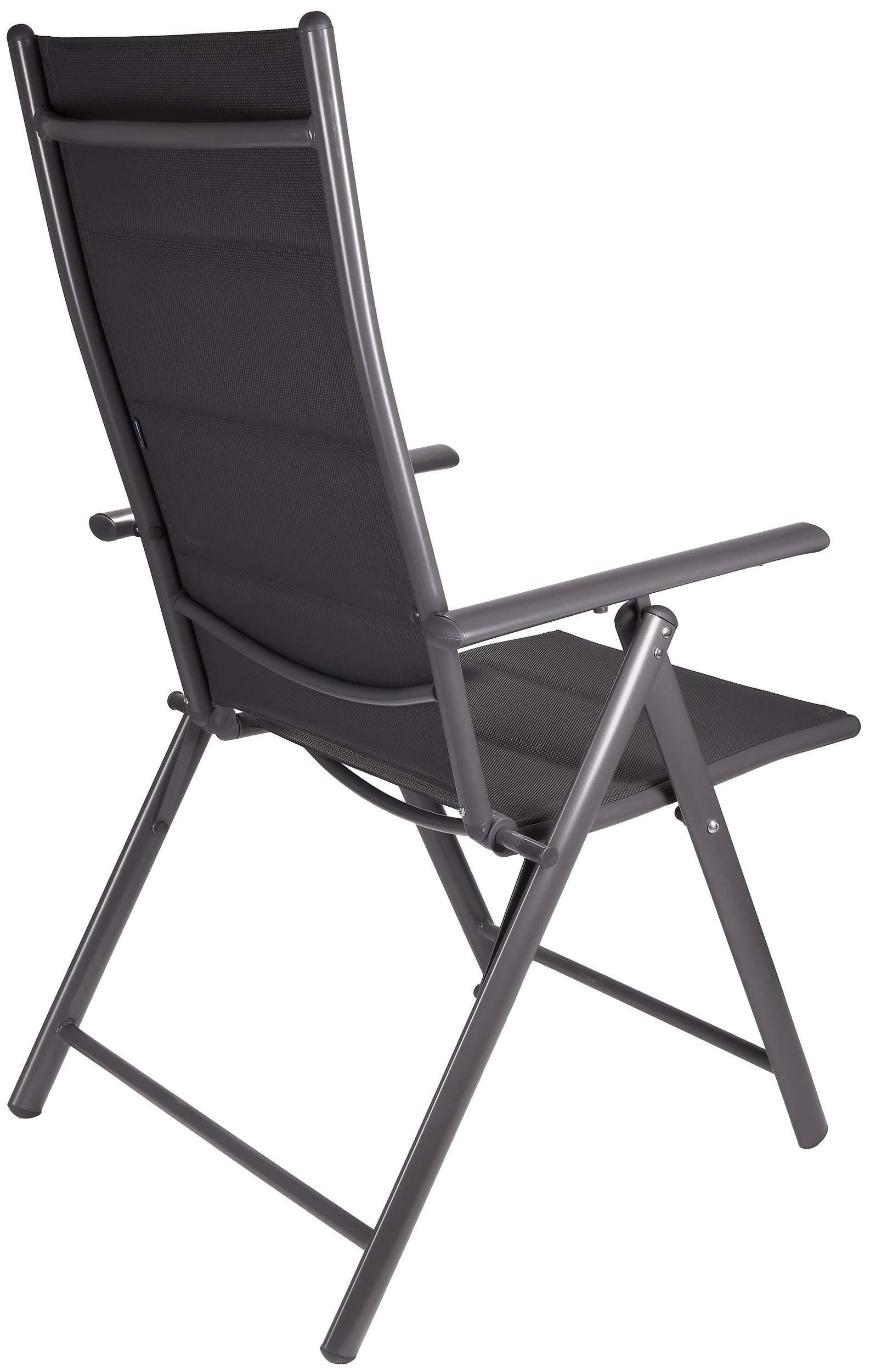 BRUBAKER Set de 2 Sillas de Jardín Riva - Respaldo Alto Plegable | Respaldo Regulable en 7 Posiciones - Sillas Plegables - Resistentes a la Intemperie - Gris Plateado