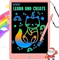 Vista 8 de Tableta de escritura LCD con tablero de garabatos, almohadilla de dibujo colorida, tableta de dibujo electrónica, almohadillas para orejas