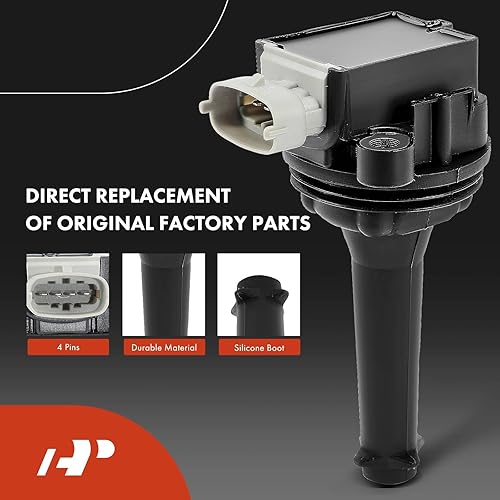 Miniatura 4 de A-Premium Juego de 5 bobinas de encendido y bujías de iridio compatibles con Volvo S60 2012 2.5L, C30 2007-2010 2.4L, S40 2004-2010 2.4L, V50