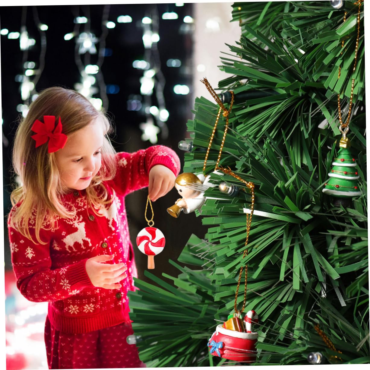 Garneck Calendario dell'Avvento di Natale con 24 decorazioni da appendere, calendario dell'Avvento di Natale, decorazioni da appendere all'albero di Natale