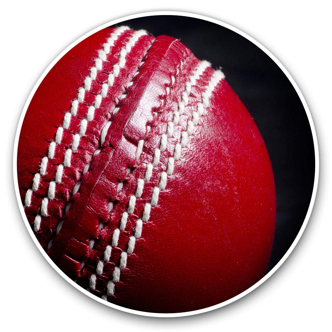 Awesome Vinyl Stickers (Set of 2) 15cm - Red Cricket Ball Sports Fun Decals for Laptops,Tablets,Luggage,Scrap Booking,Fridges #16416