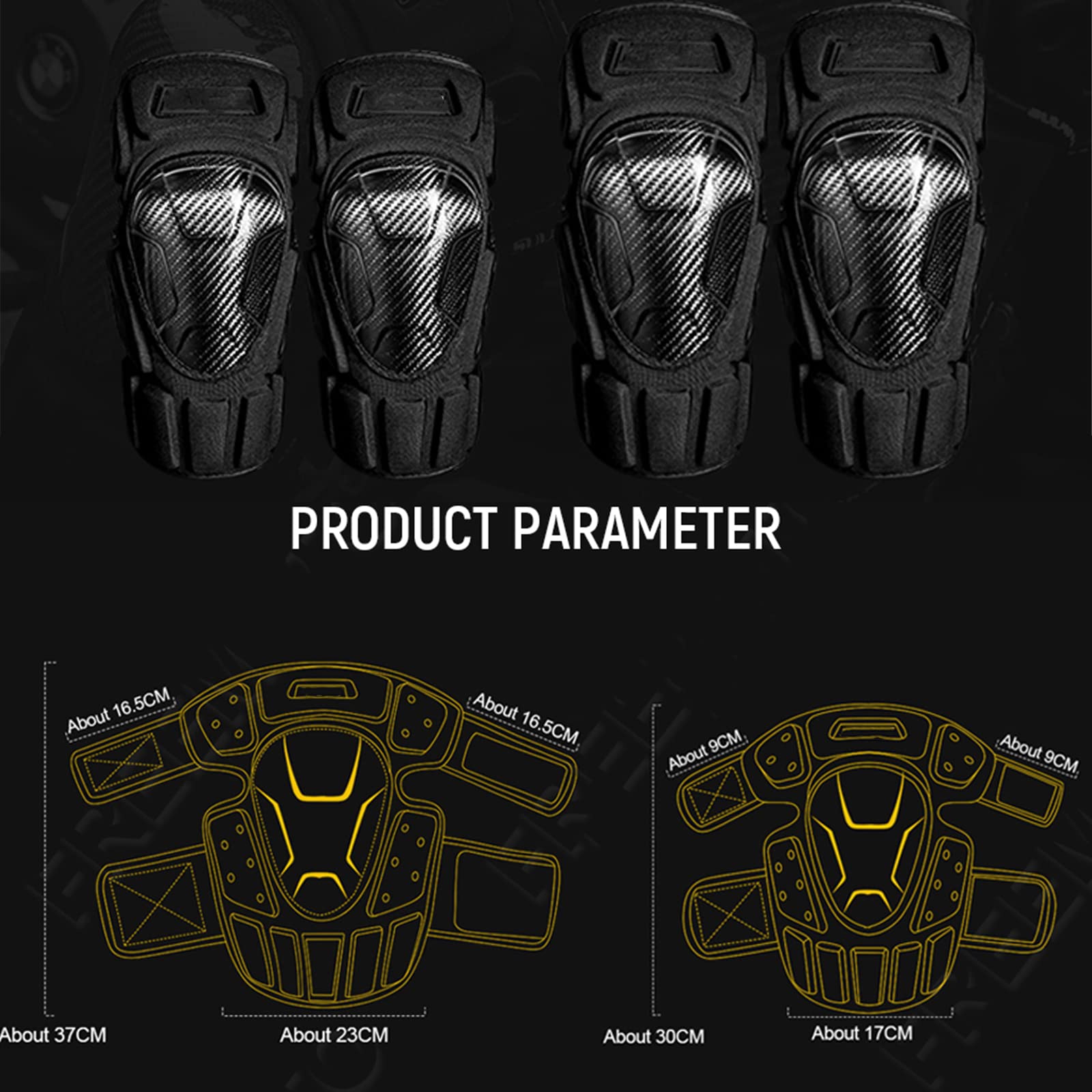 4 Pièces Adulte Motocross Protection Genou Coudières Moto Réglable Respirant Chaud Genou Protection Garde Gear