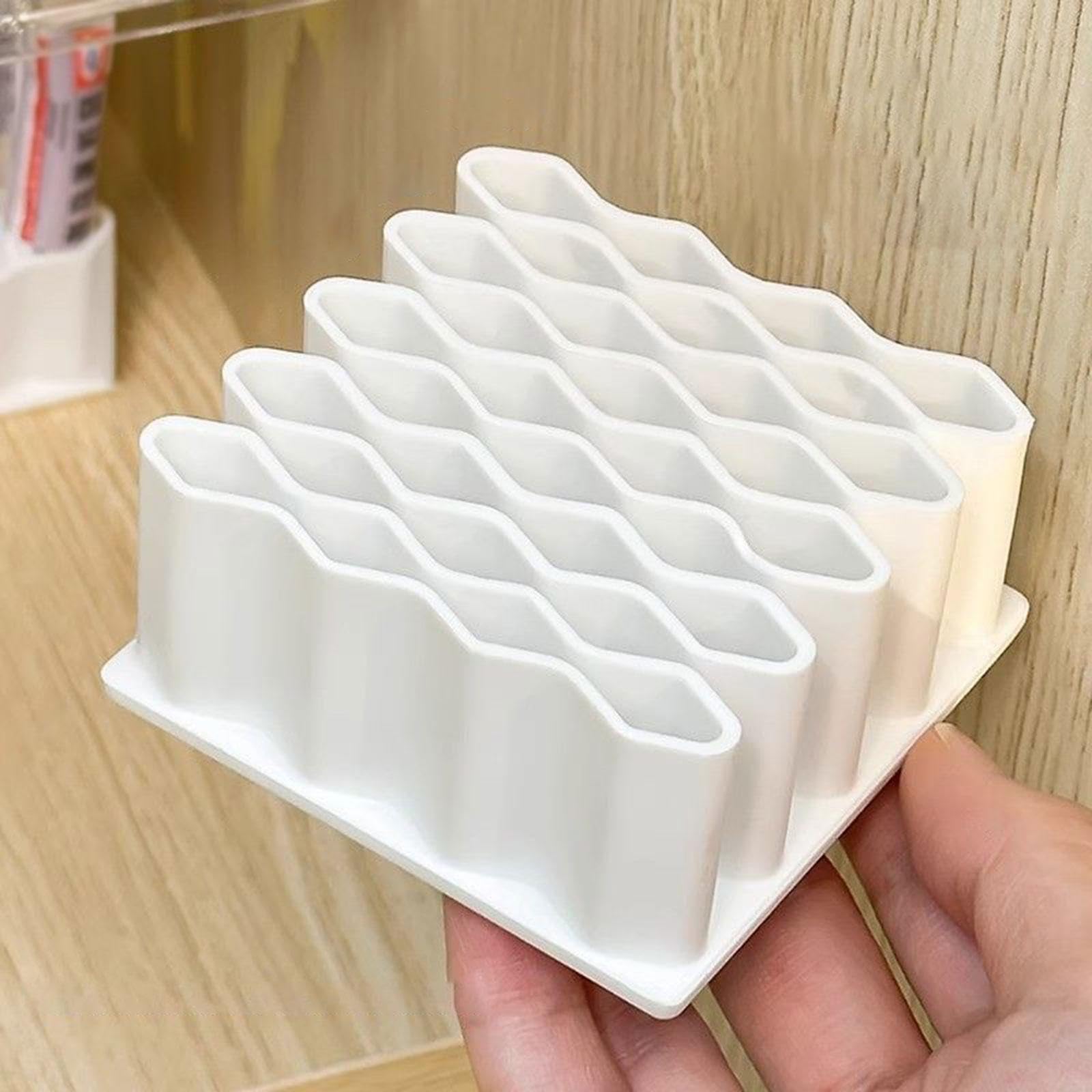 Cosmetic Storage Box Desktop Organizer for Tabletop Bedroom Painting Brushes White-image-12