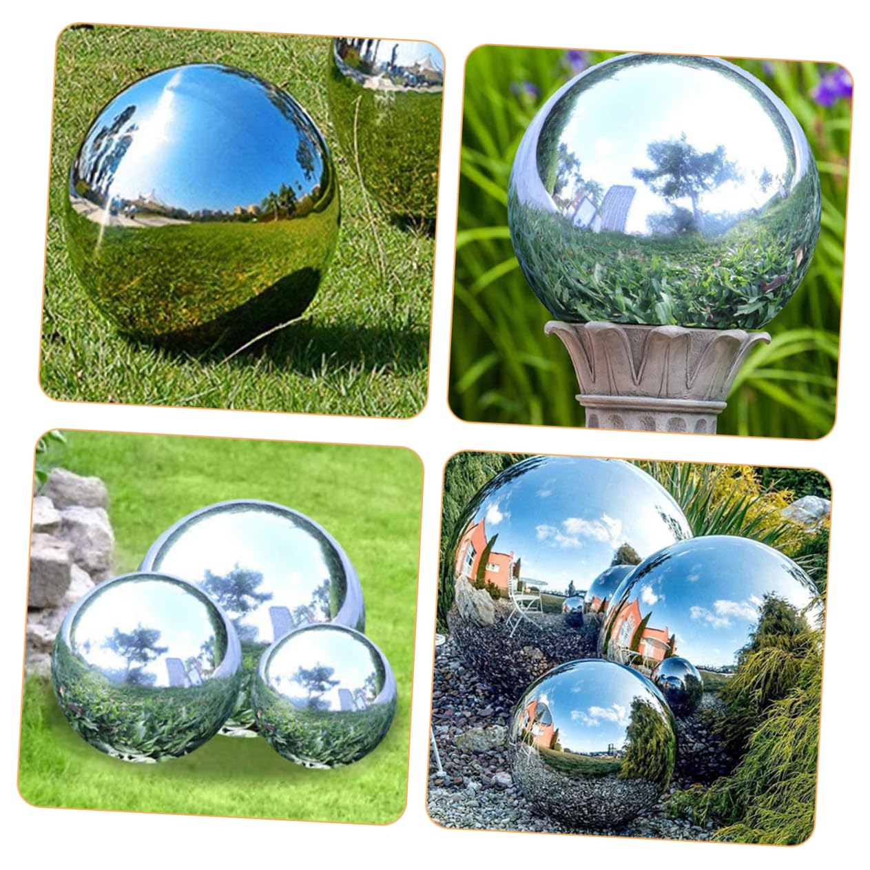 VICASKY Garden Mirror Spheres: Large Purple Stainless Steel Ball Polished Reflective Gazing Ball Outdoor