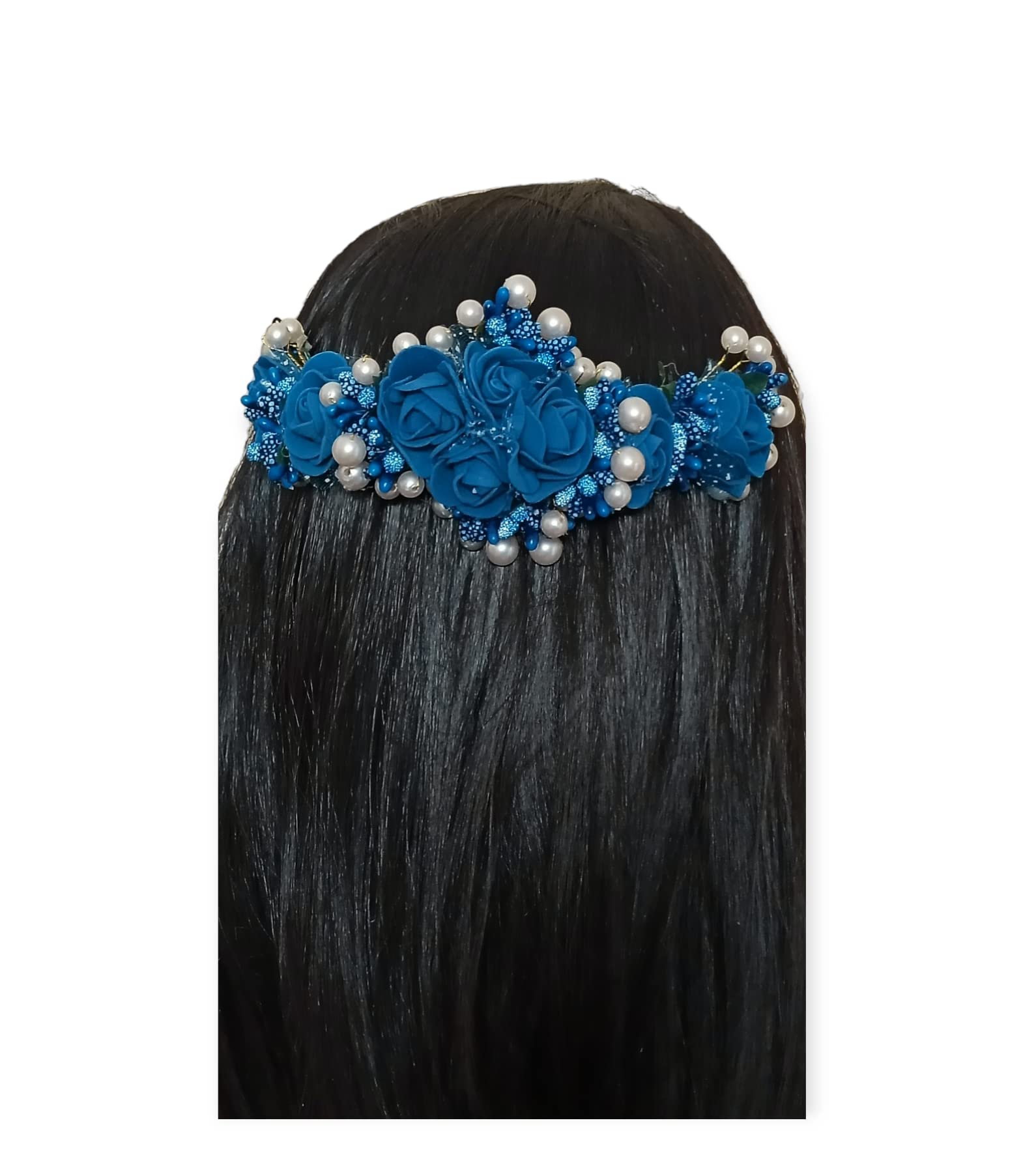 Bridal Flower Hair Brooch/Gajra/Juda Veni for Girls/Women Bridal Wedding (Royal Blue) (B0C3NNM36G) Amazon Price History, Amazon Price Tracker