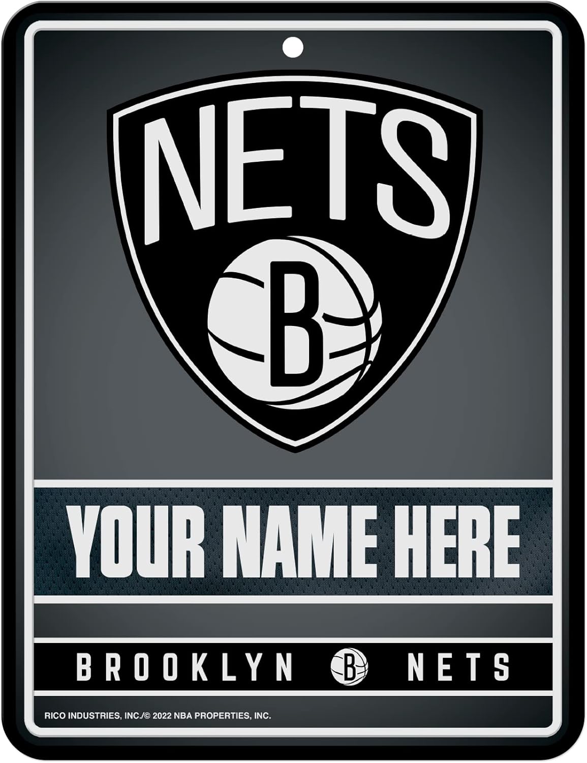 Rico Industries NBA Personalized Metal Parking Sign Personalized/Custom Metal 8.5" x 11" Parking Sign - Home Décor - Indoor/Outdoor - Great Gift for Men, Women, & Fans