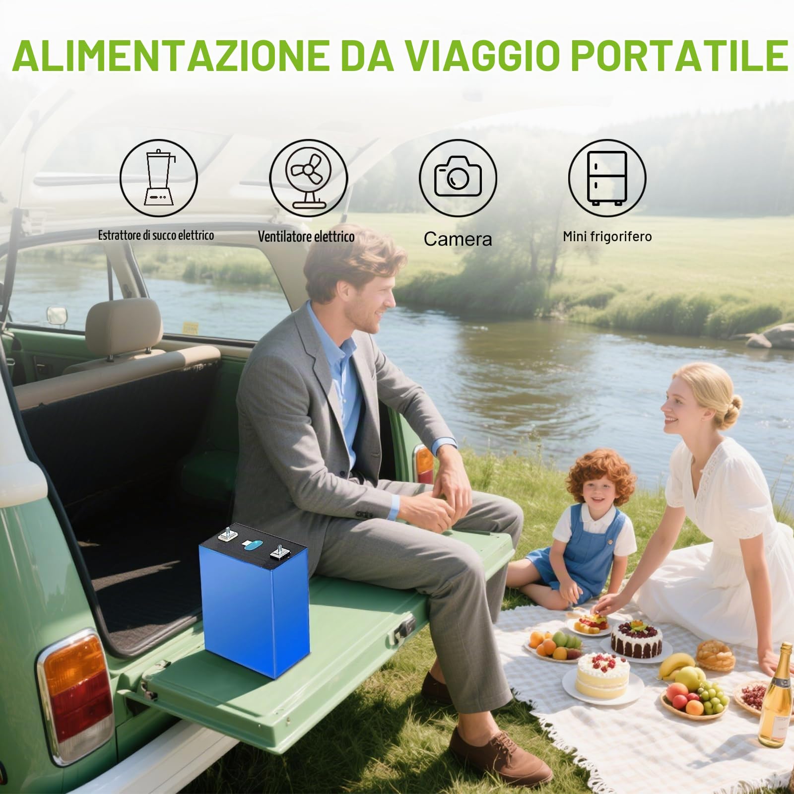 12V (3.2V * 4) 320Ah LiFePO4 Batteria al litio ricaricabile, ciclo di vita > 11000 cicli, funziona da -30 ℃ a 60 ℃, per lo stoccaggio dell'energia solare, RV, barche, attrezzature mediche industriali