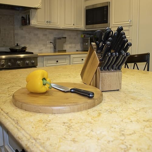 Miniatura 3 de Juego de 17 piezas de bloque de cubiertos de cocina Acero inoxidable Chef Madera Profesional 15276-NPF