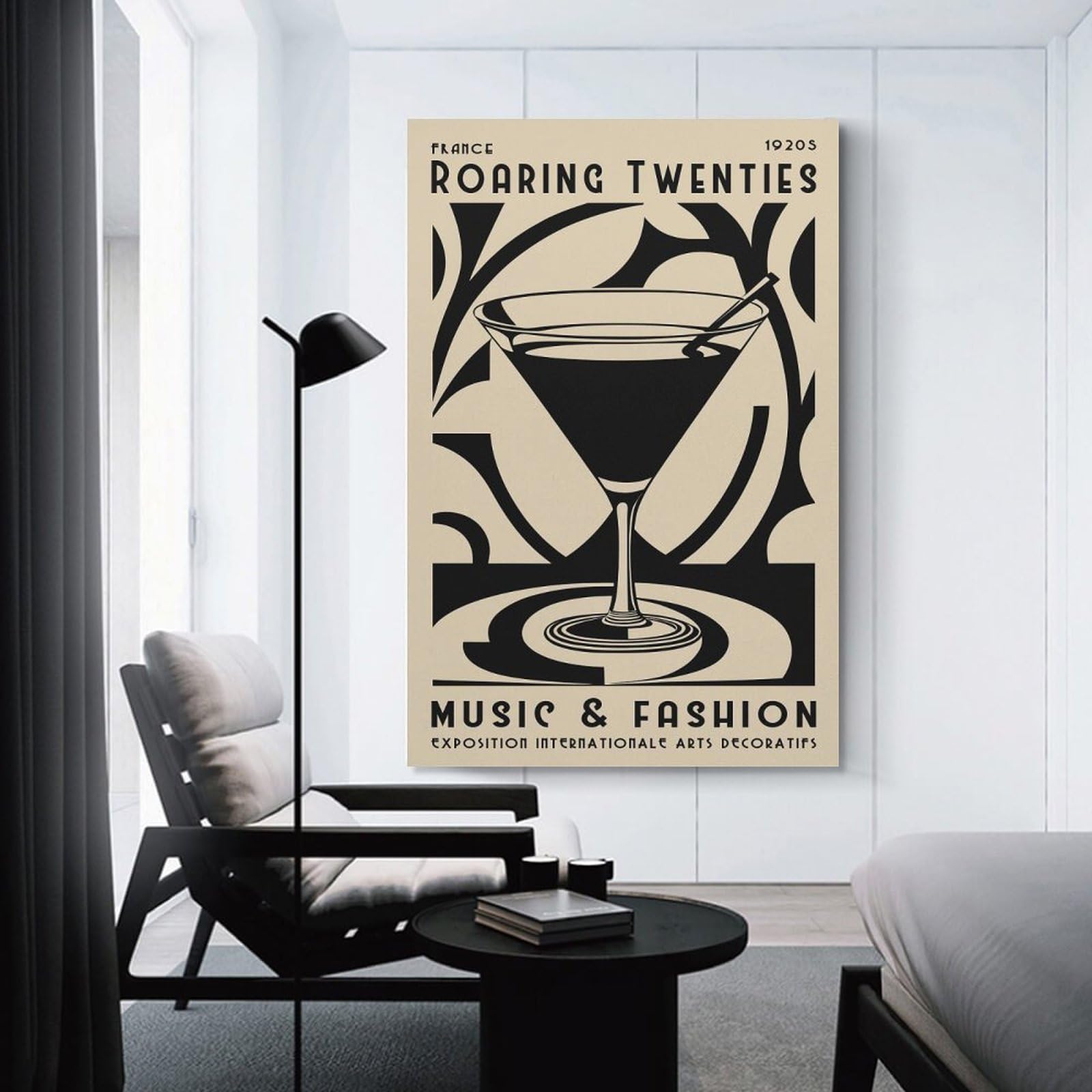 Junmoney Roaring Twenties Music & Fashion Wall Picture Print 24x36inch(60x90cm), for Lounge Decor, Offices Or Entryway Styling, Versatile Wall Decor for Many Rooms