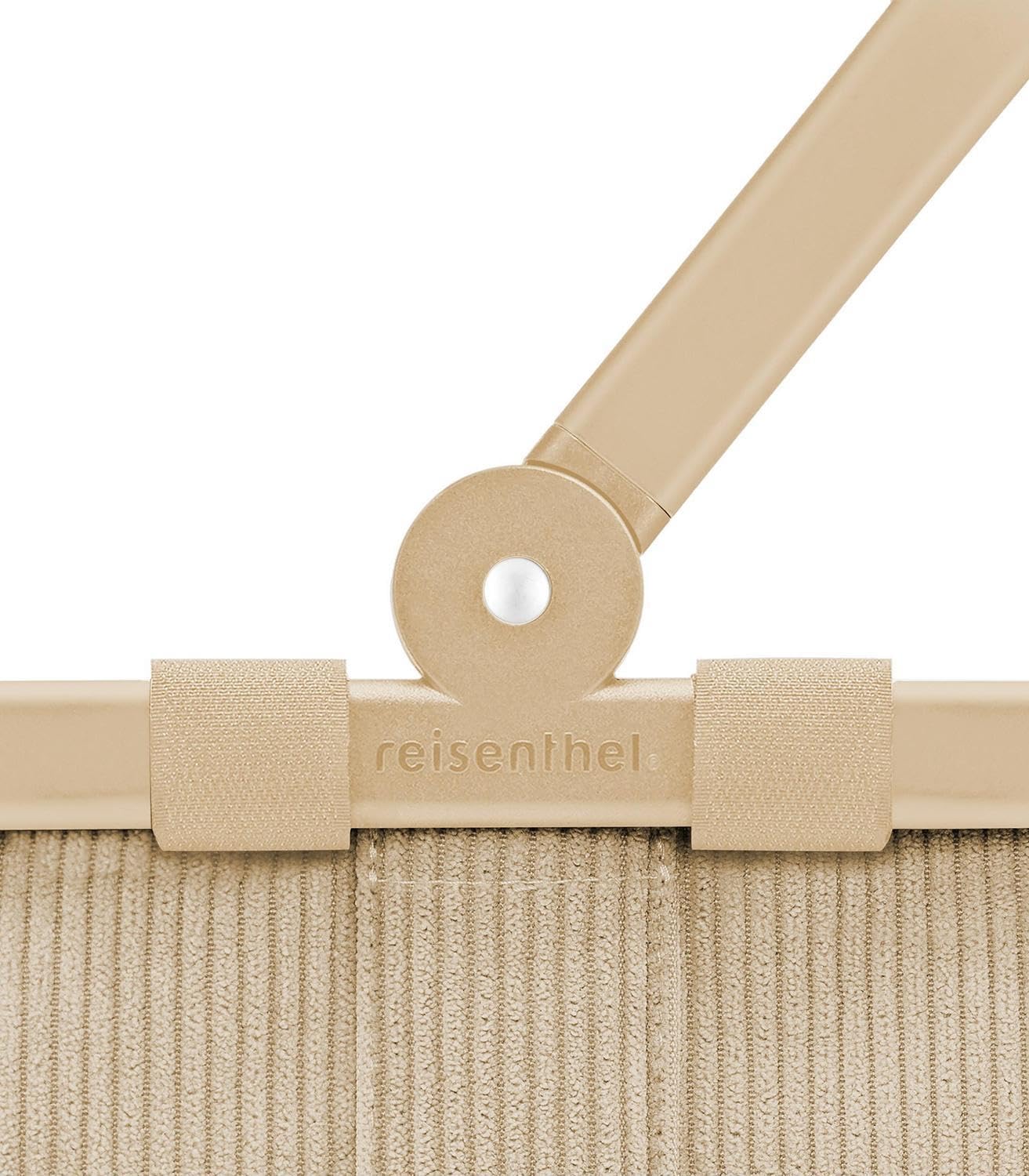 Einkaufskorb - 33 x 21 cm - Sandfarben - Polyester - Aluminium - faltbar - mit Griff