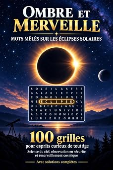 Ombre et Merveille 100 Grilles de Mots M l s sur les  clipses Solaires Un Cahier Convivial pour Esprits Curieux de Tout  ge   Science du Ciel, ... Cosmique, avec Solutions Compl tes