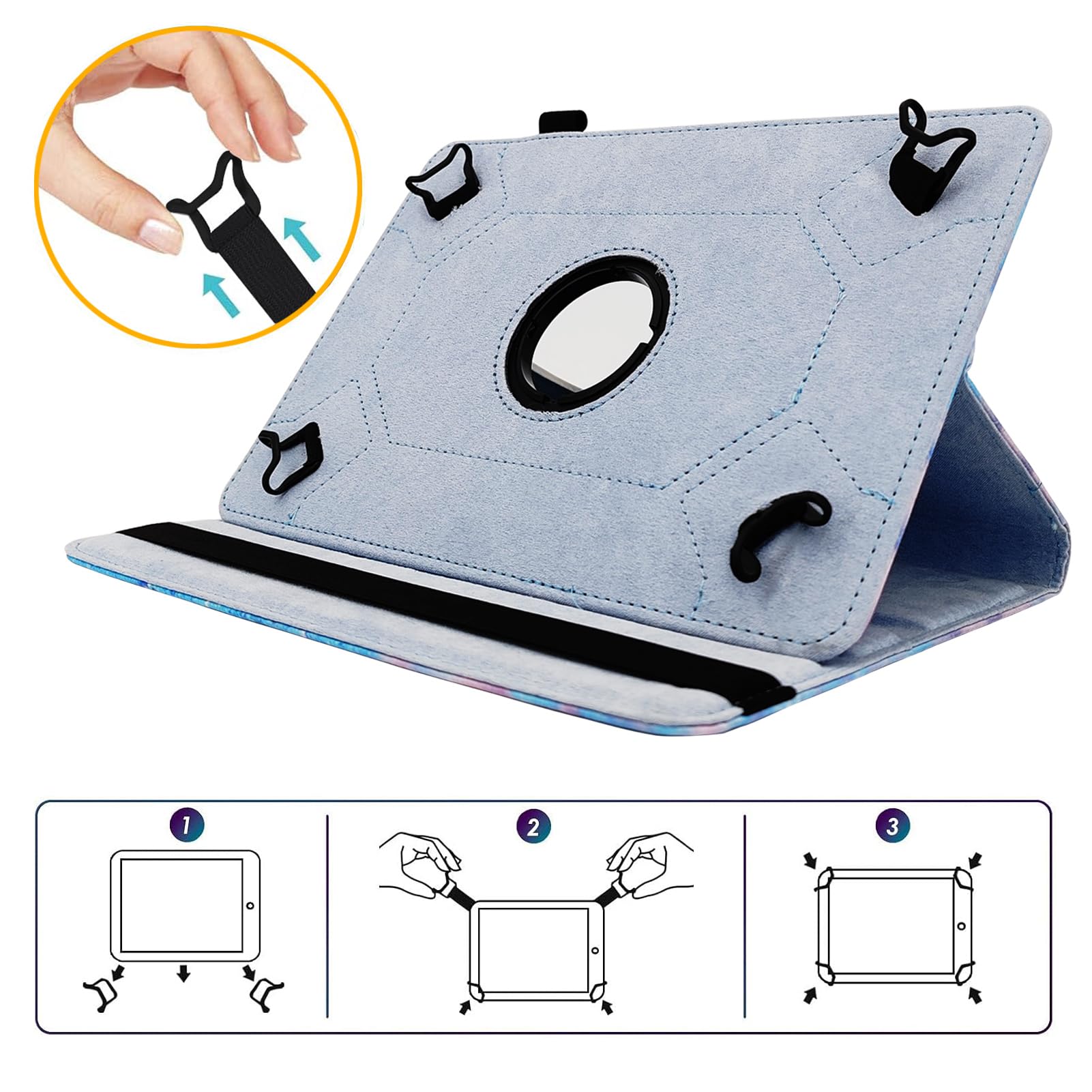 Étui Universel Rotatif 360° Pour Tablette 10-10.1 Pouces - Compatible Nombreuses Marques - 10