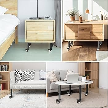 Amazon.co.jp: Xeerrfan 金属製テーブル脚 取り外し可能なホイール付き