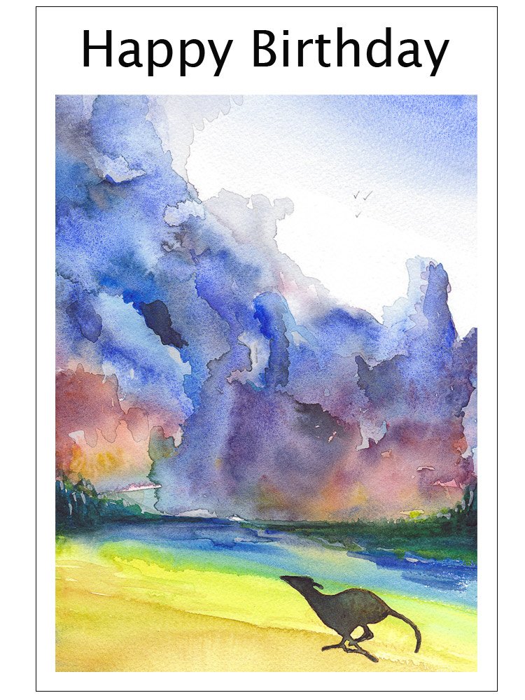 Birthday Card Greyhound Whippet Lurcher Italian Dog Birthday Gift - CUSTOM TEXT