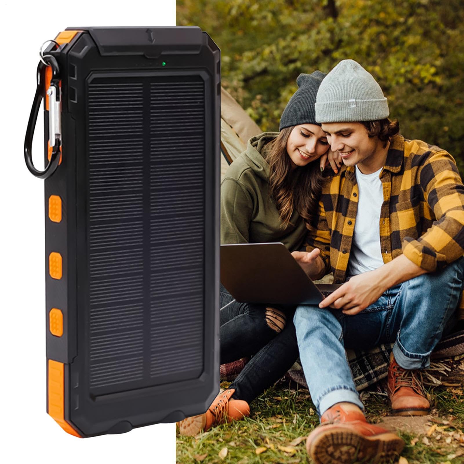 Caricatore solare da 20000 mAh, ricarica rapida, torcia elettrica e impermeabile, caricabatterie solare portatile per campeggio, emergenze all'aperto, viaggi e uso domestico