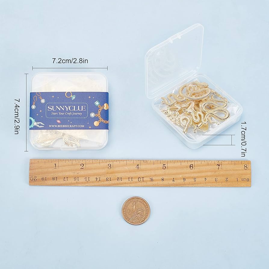  へびチャーム Amazon | SUNNYCLUE 12個6種 蛇 チャーム へび ペンダント 接続