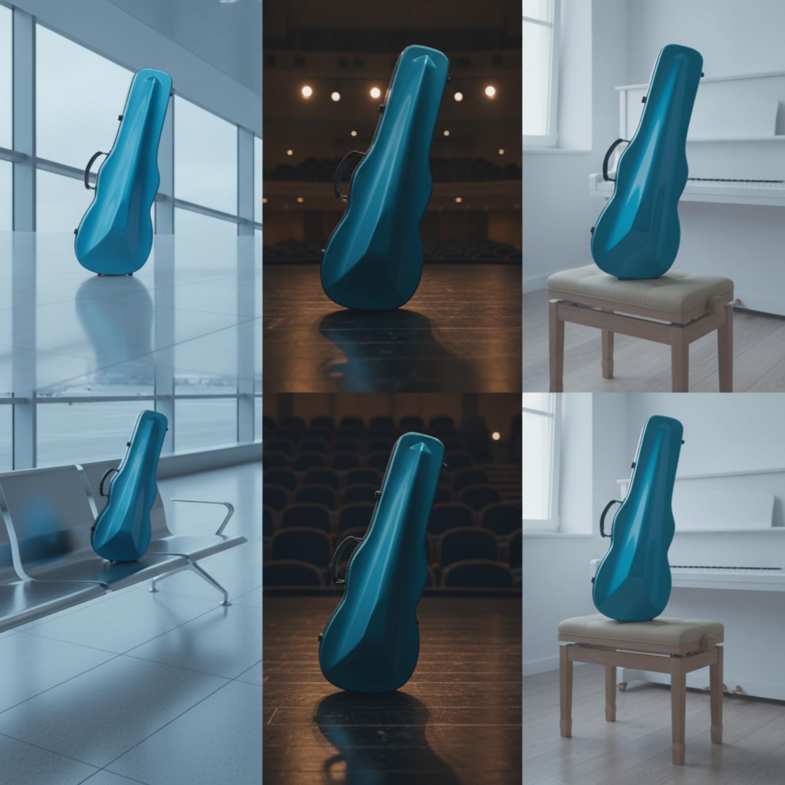 TISHITA Estuche Violín Fibra Carbono Portátil Estuche Violín 4/4 Ergonómico para Violinistas