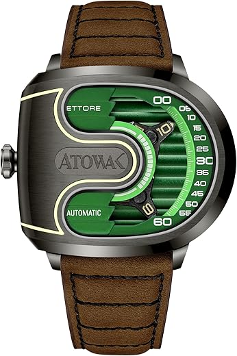 Atowak Ettore Drift 4-Arm Wandering Hour Automatic Mechanical Watch Stainless Steel Luxury Watch Inspired by The Supercar Aesthetics Fashion Wrist Accessories Gifts for Men