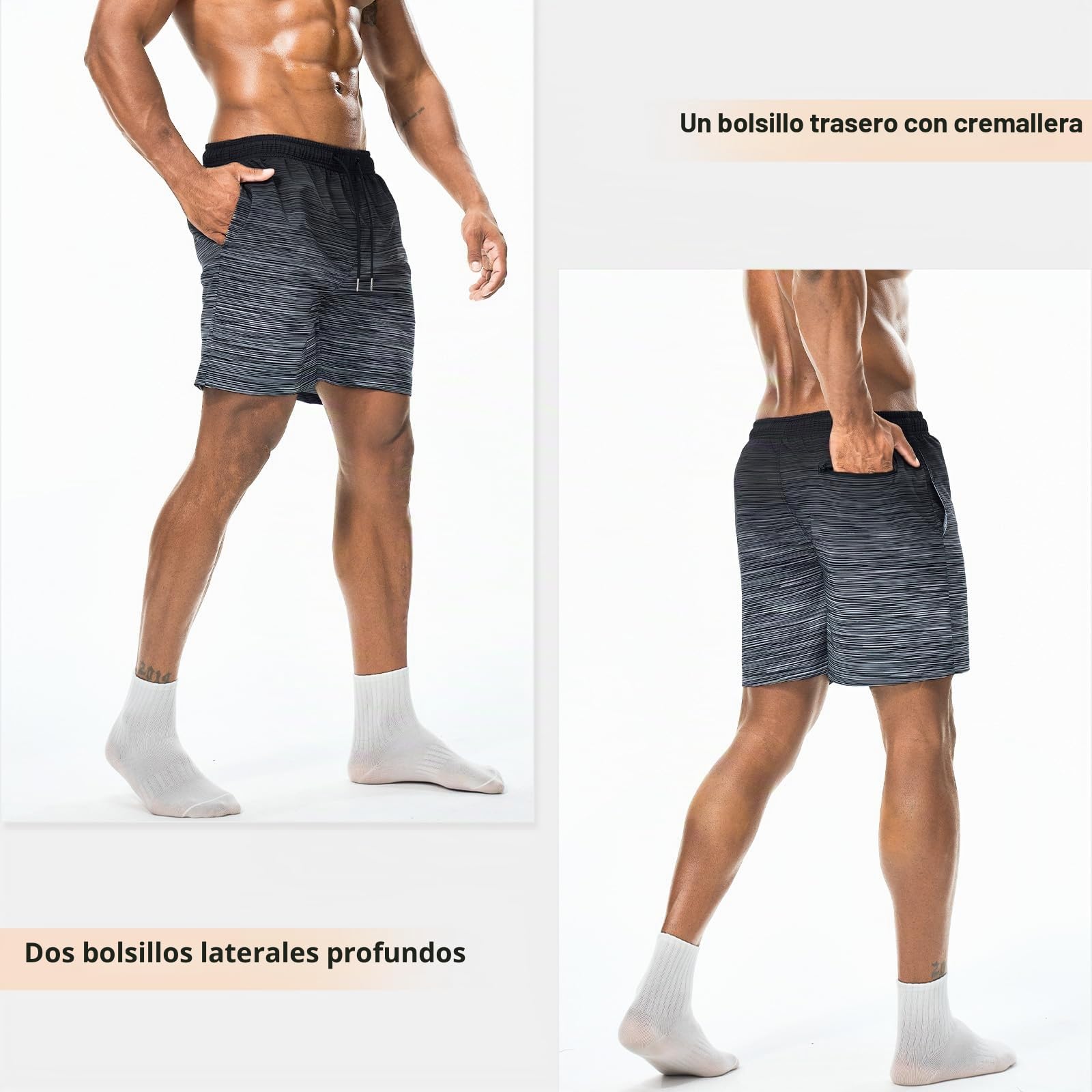Bañador Hombre Shorts de Baño para Natación Secado Rápido Hidrófugo Surferos con Forrado Hawaianos Vacaciones