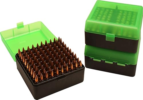 Miniatura 2 de MTM 243 Caja para 100 municiones redondas de rifle, con tapa, para calibre .308 Win, velocidad 22-250. Azul,Azul traslúcido,Verde Claro/Negro,Verde