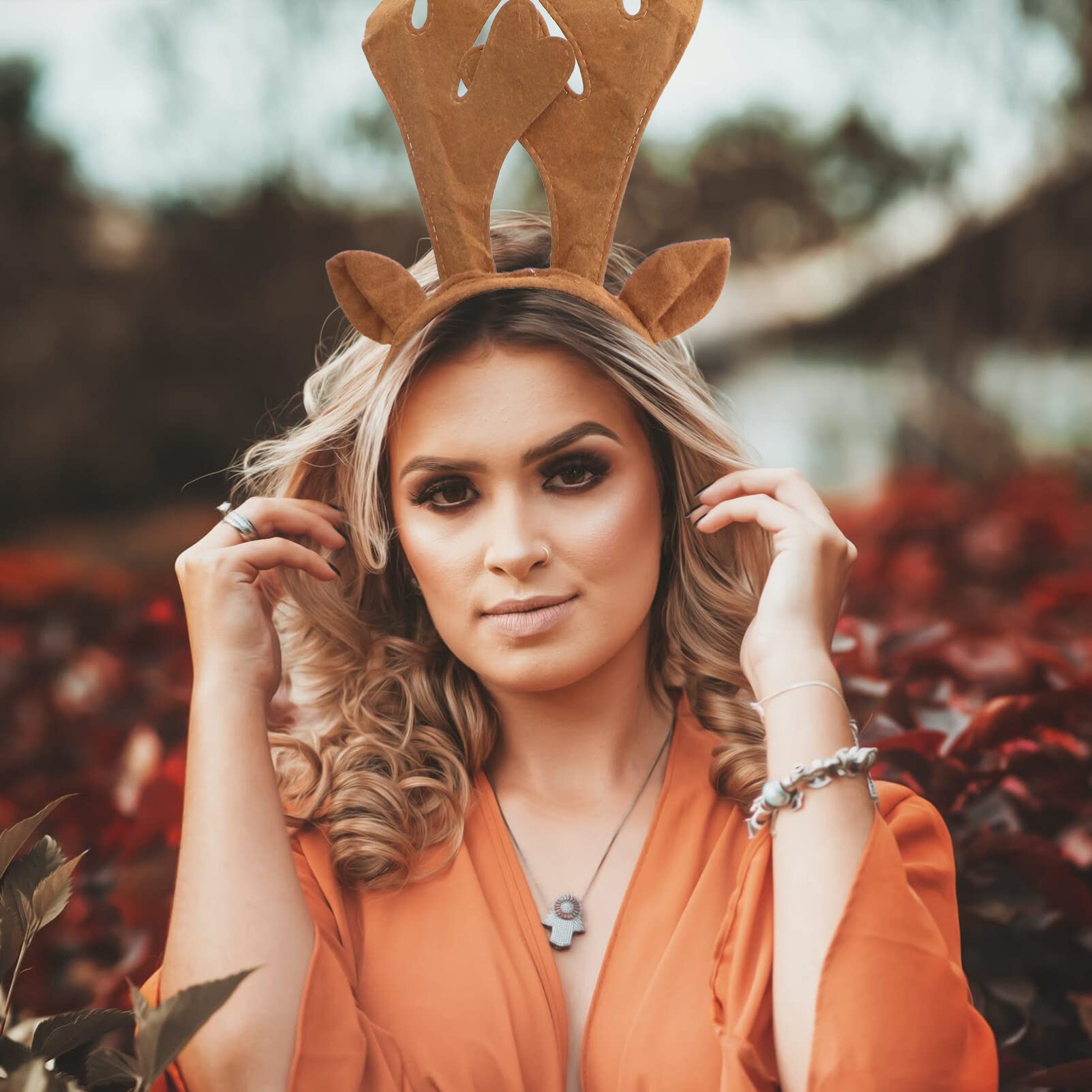 SHERCHPRY 6piezas Diadema De Ciervo Con Orejas Accesorio Navideño Para Disfraces Para Fiestas y Celebraciones Color Marrón Diseño Clásico y Divertido