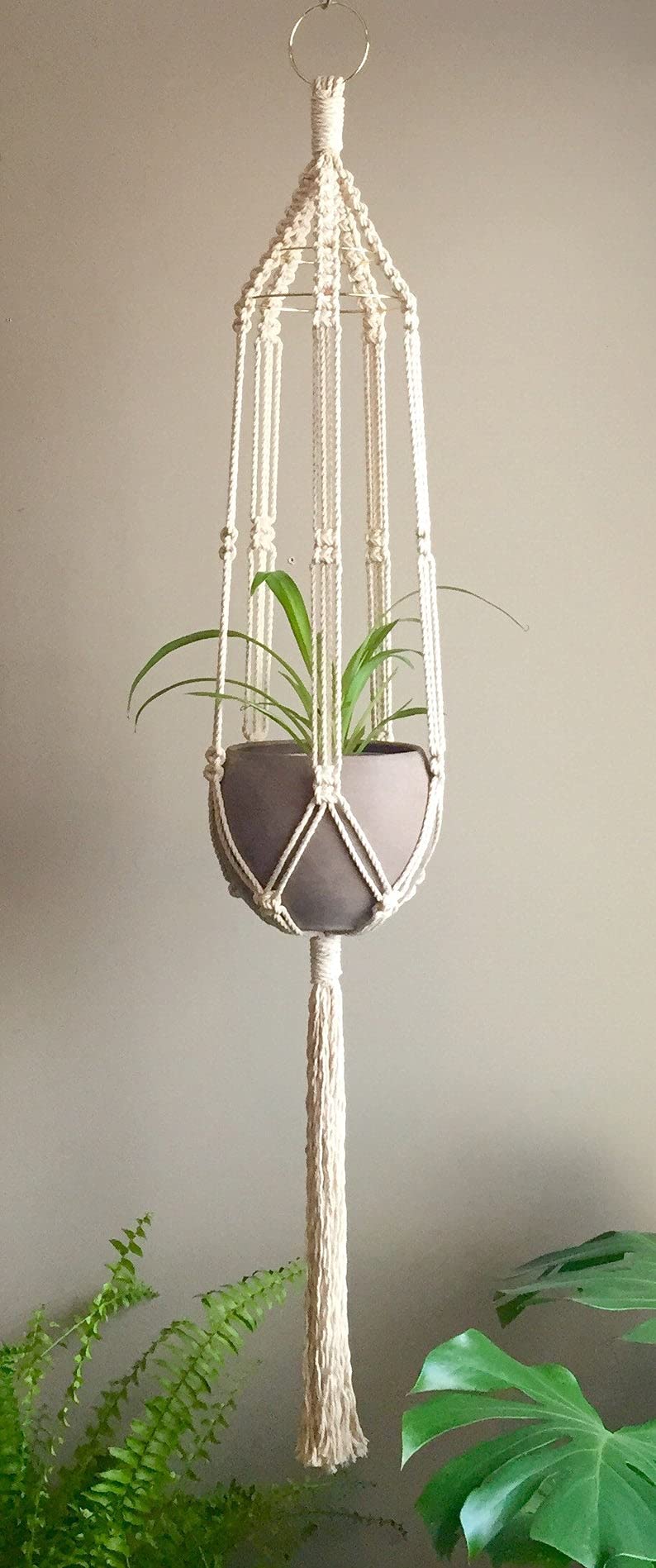 Zippy Flora Macrame Plant Hanger for Home/Garden/Balcony (Off-White Orchid Hanger) (B09BDGJM12) Amazon Price History, Amazon Price Tracker