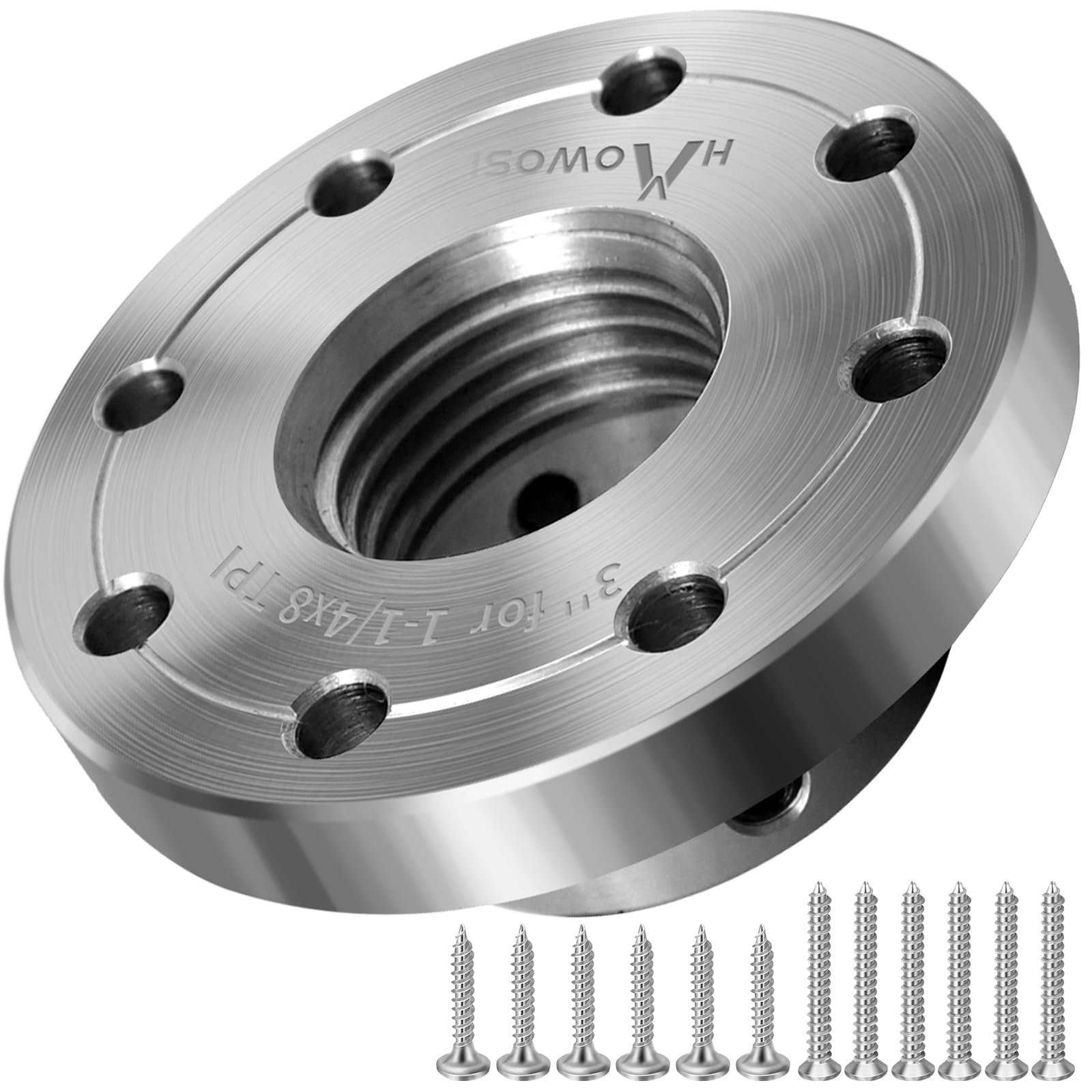 3" Wood Lathe Steel Faceplate,Faceplate for Wood Lathe,Lathe Face Plate Fit for 1-1/4" x 8TPI Spindle