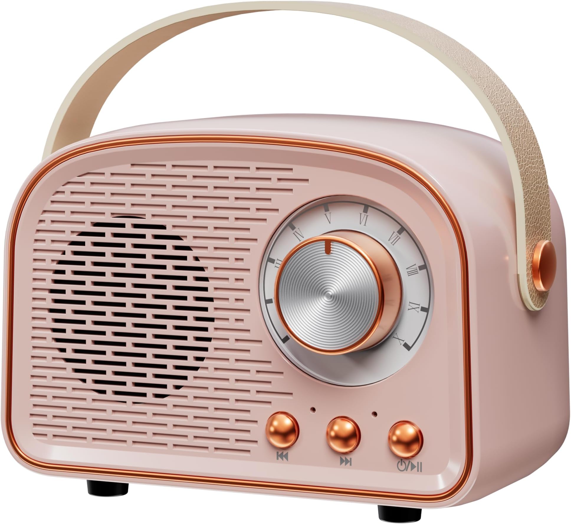 Retro Bluetooth Speaker,Wireless Vintage Speaker,Outdoors Wireless Portable Bluetooth Speakers Supports TWS Pairing/U-Disk/TF Card/AUX for Home,Travel,Outdoor (Pink)